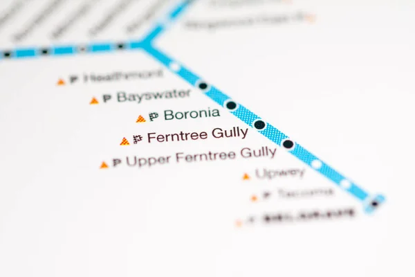 Ferntree Gully Station Melbourne Metro Map — Stock Photo, Image