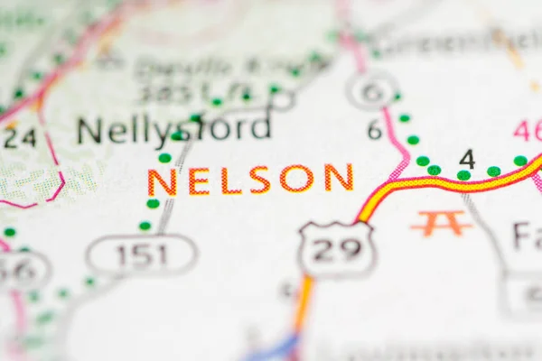 Nelson Virginia Eua Mapa — Fotografia de Stock