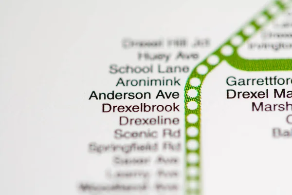 Σταθμός Άντερσον Άβε Φιλαδέλφεια Metro Χάρτη — Φωτογραφία Αρχείου