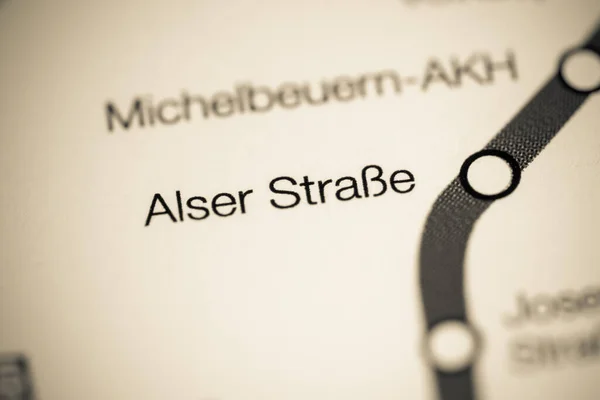 Estación Alser Strasse Mapa Del Metro Viena — Foto de Stock