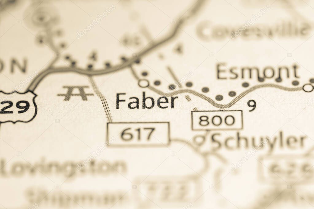 Faber. Virginia. USA map