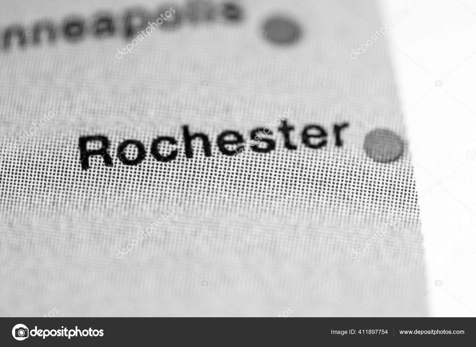 Rochester Minnesota Usa Metro Map View Stock Photo by