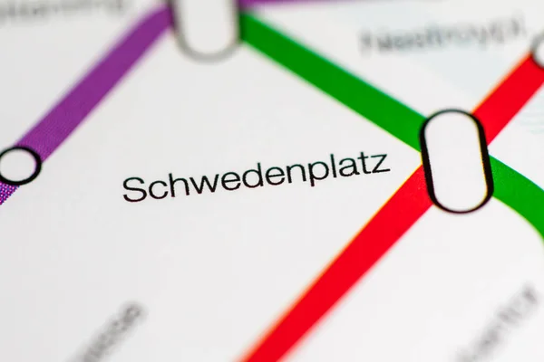 Schwedenplatz Station Wien Metro Karta — Stockfoto