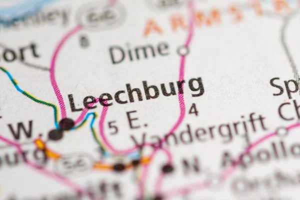Leechburg Pennsylvania Mapa Usa — Foto de Stock