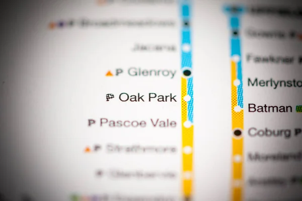 Het Oak Park Station Metrokaart Melbourne — Stockfoto