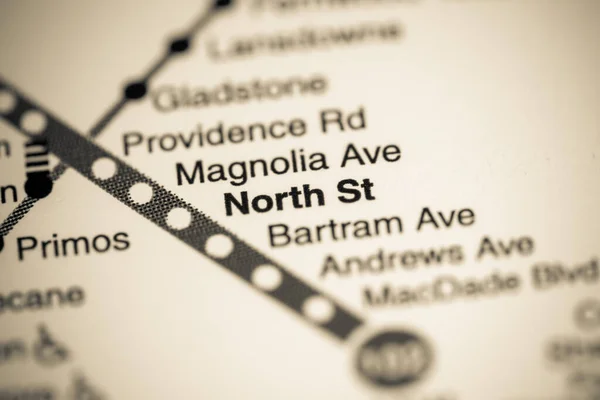 Stazione North Mappa Del Metro Philadelphia — Foto Stock