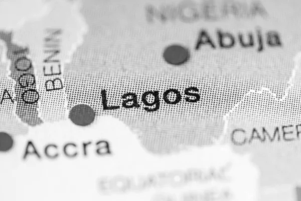 Lagos Nigeria Metro Vista Del Mapa —  Fotos de Stock