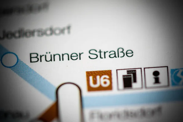 Brunner Strasse Állomás Bécsi Metrótérkép — Stock Fotó