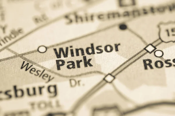 Windsor Park. Pennsylvania. USA map