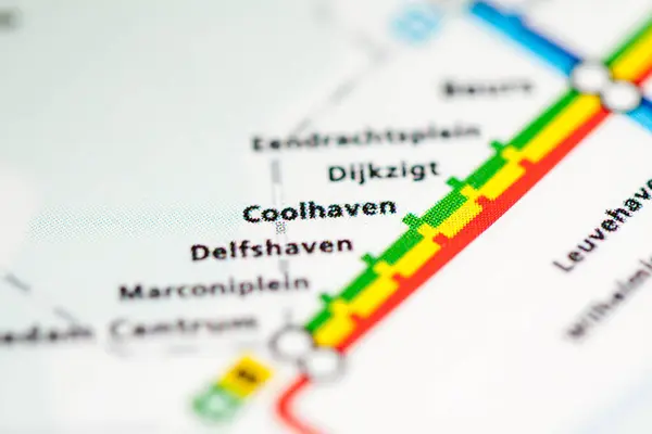 Coolhaven Állomás Rotterdami Metrótérkép — Stock Fotó