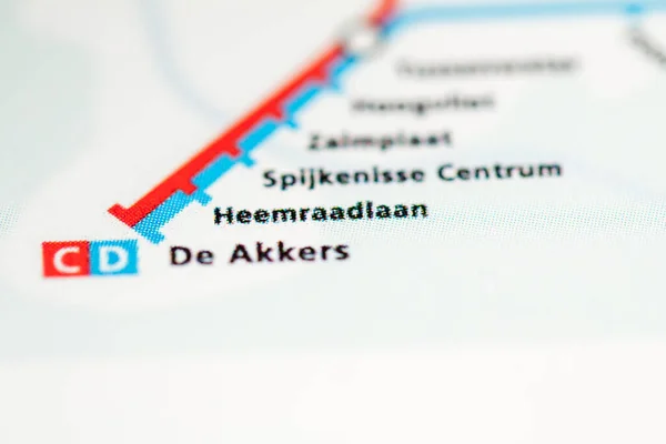 Heemraadlaan Állomás Rotterdami Metrótérkép — Stock Fotó