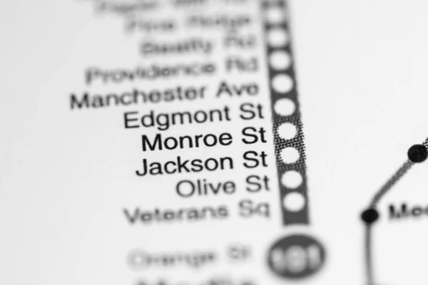 Σταθμός Μονρό Σεντ Φιλαδέλφεια Metro Χάρτη — Φωτογραφία Αρχείου