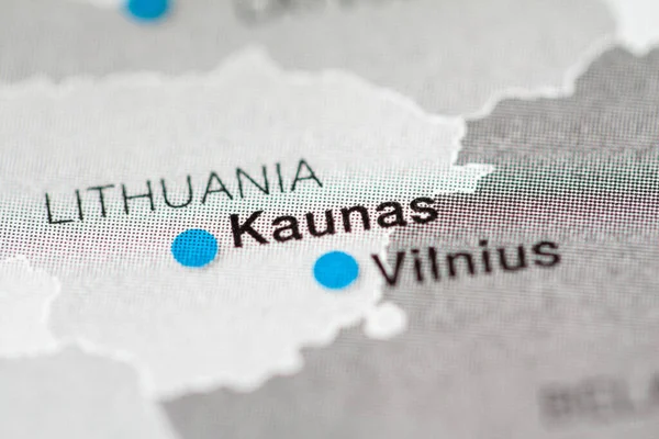 Kaunas Litevská Kartografie Zeměpisná Mapa — Stock fotografie