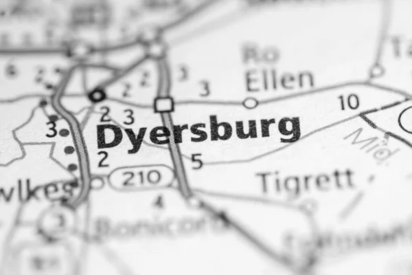 Dyersburg Tennessee Abd Yol Haritası Kavramı — Stok fotoğraf