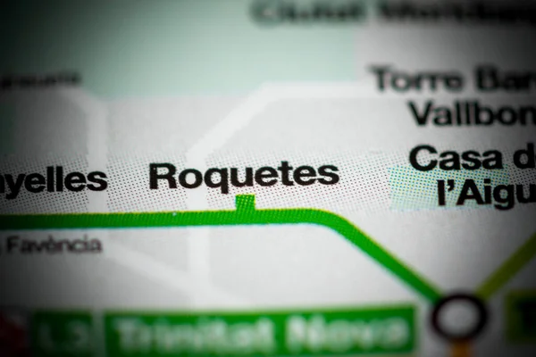 Estação Roquetes Mapa Metro Barcelona — Fotografia de Stock