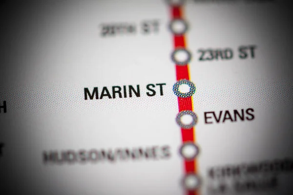 Stazione Marin Mappa Metropolitana San Francisco — Foto Stock