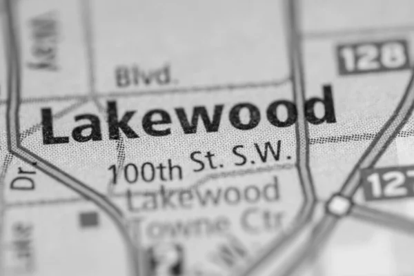 Lakewood Washington Mapa Usa —  Fotos de Stock