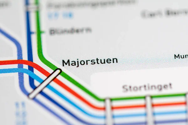 Majorstuen Állomás Oslo Metrótérkép — Stock Fotó