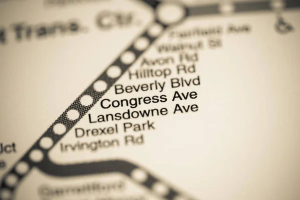 Σταθμός Λεωφόρου Κογκρέσου Φιλαδέλφεια Metro Χάρτη — Φωτογραφία Αρχείου