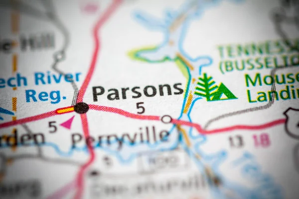 Parsons Tennessee Abd Yol Haritası Kavramı — Stok fotoğraf