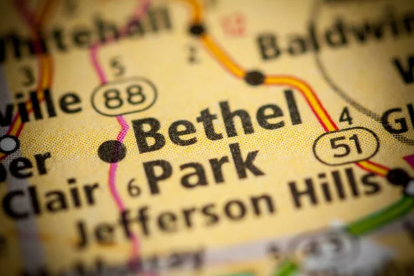 Bethel Park Pennsylvania Mapa Usa — Foto de Stock