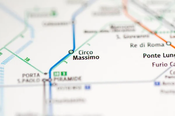 Stacja Circo Massimo Mapa Metra Rzymie — Zdjęcie stockowe