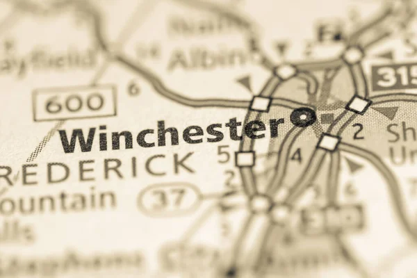 Winchester Virginia Mapa Usa —  Fotos de Stock