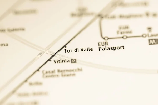 Stacja Tor Valle Mapa Metra Rzymie — Zdjęcie stockowe