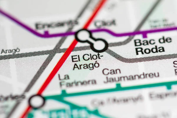 Clot Arago Station Barcelona Metro Map — Stock Photo, Image