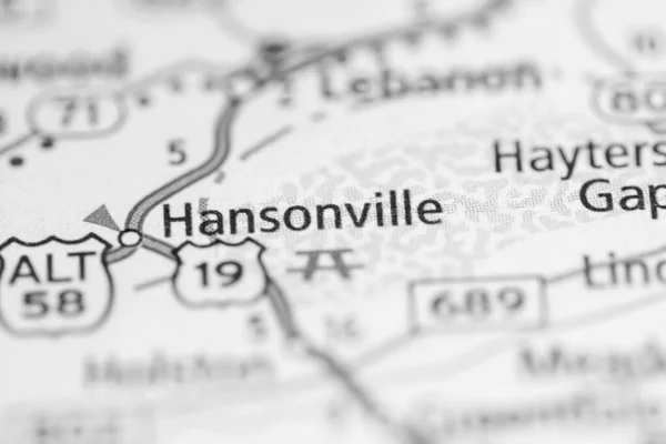 Hansonville Ben Virginiában Usa Térképkoncepciója — Stock Fotó
