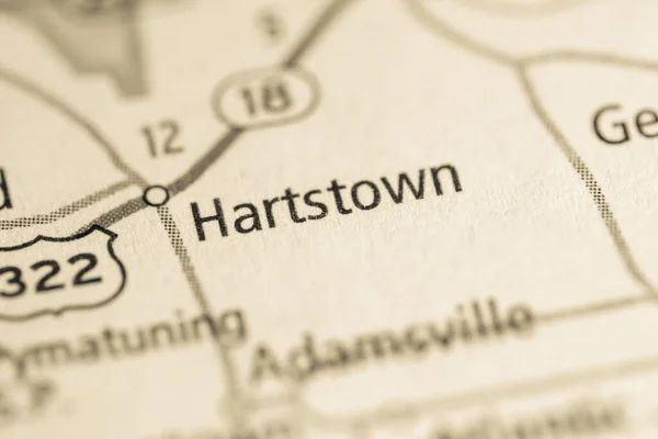 Hartstown 宾夕法尼亚美国地图概念 — 图库照片