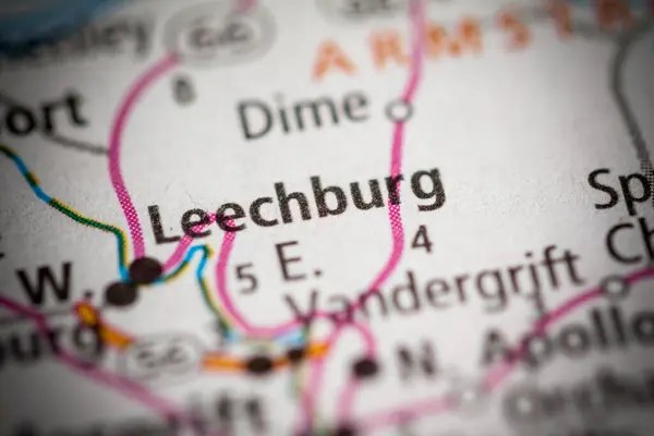 Leechburg Pennsylvania Mapa Usa — Foto de Stock