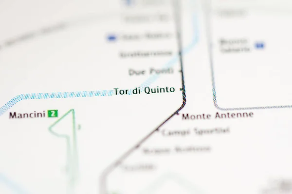 Stanice Tor Quinto Mapa Metra Řím — Stock fotografie
