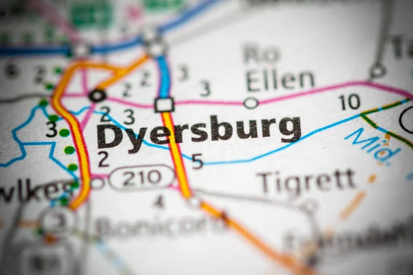 Dyersburg Tennessee Abd Yol Haritası Kavramı — Stok fotoğraf