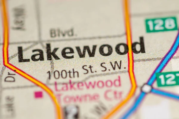 Lakewood Washington Mapa Usa —  Fotos de Stock