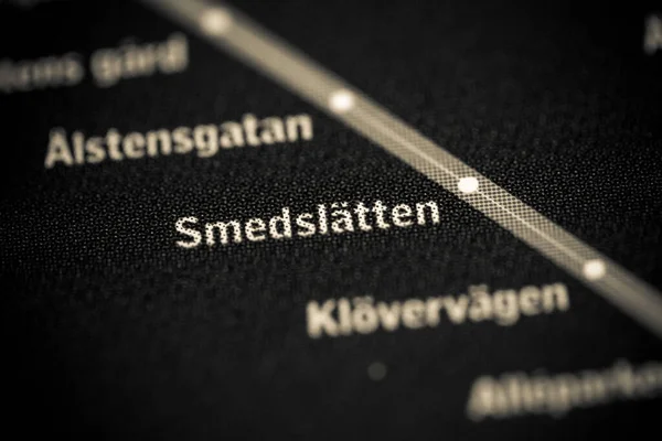 Station Smedslatten Carte Métro Stockholm — Photo
