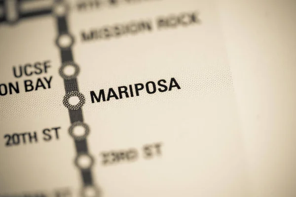 Stazione Mariposa Mappa Metropolitana San Francisco — Foto Stock