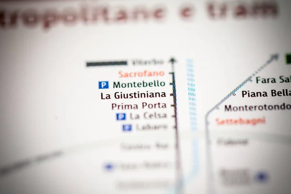 Stacja Giustiniana Mapa Metra Rzymie — Zdjęcie stockowe