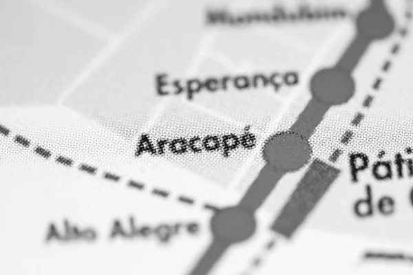 Aracape Station Fortaleza Metro Map — Stock Photo, Image