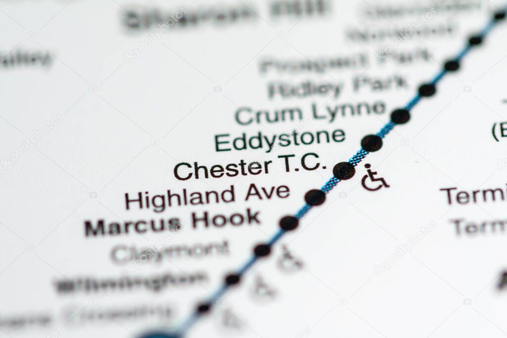 Chester TC Station. Philadelphia Metro map.