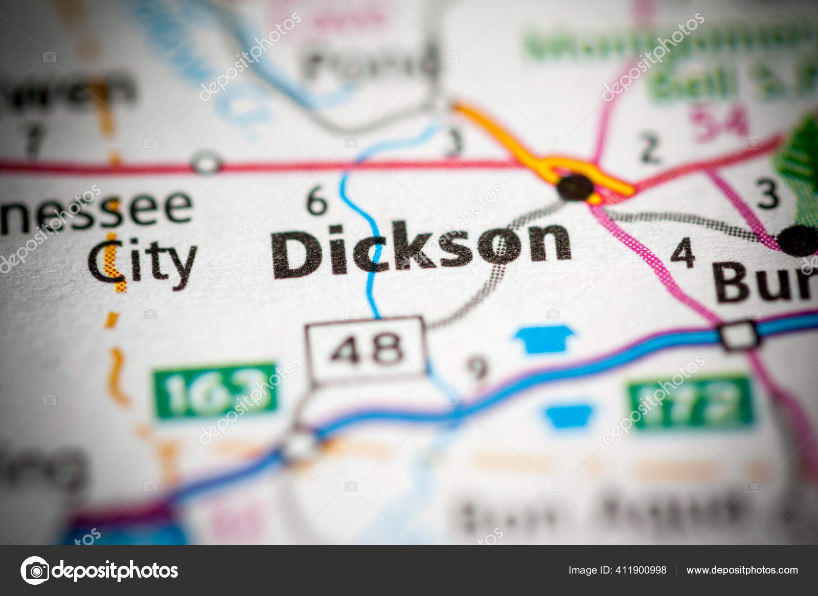 Dickson Tennessee Usa Road Map Concept Stock Photo by
