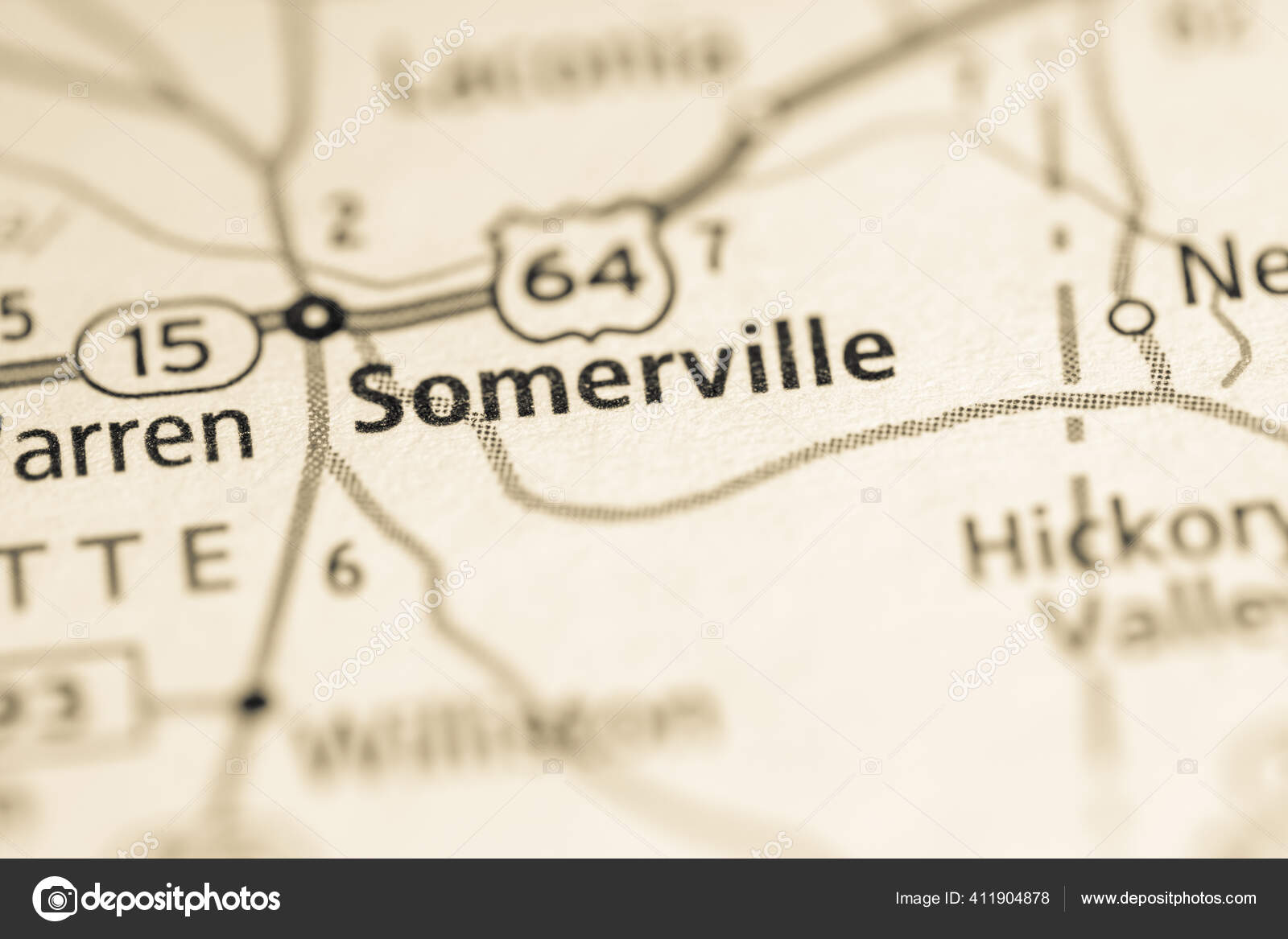 Somerville Tennessee Usa Road Map Concept Stock Photo by