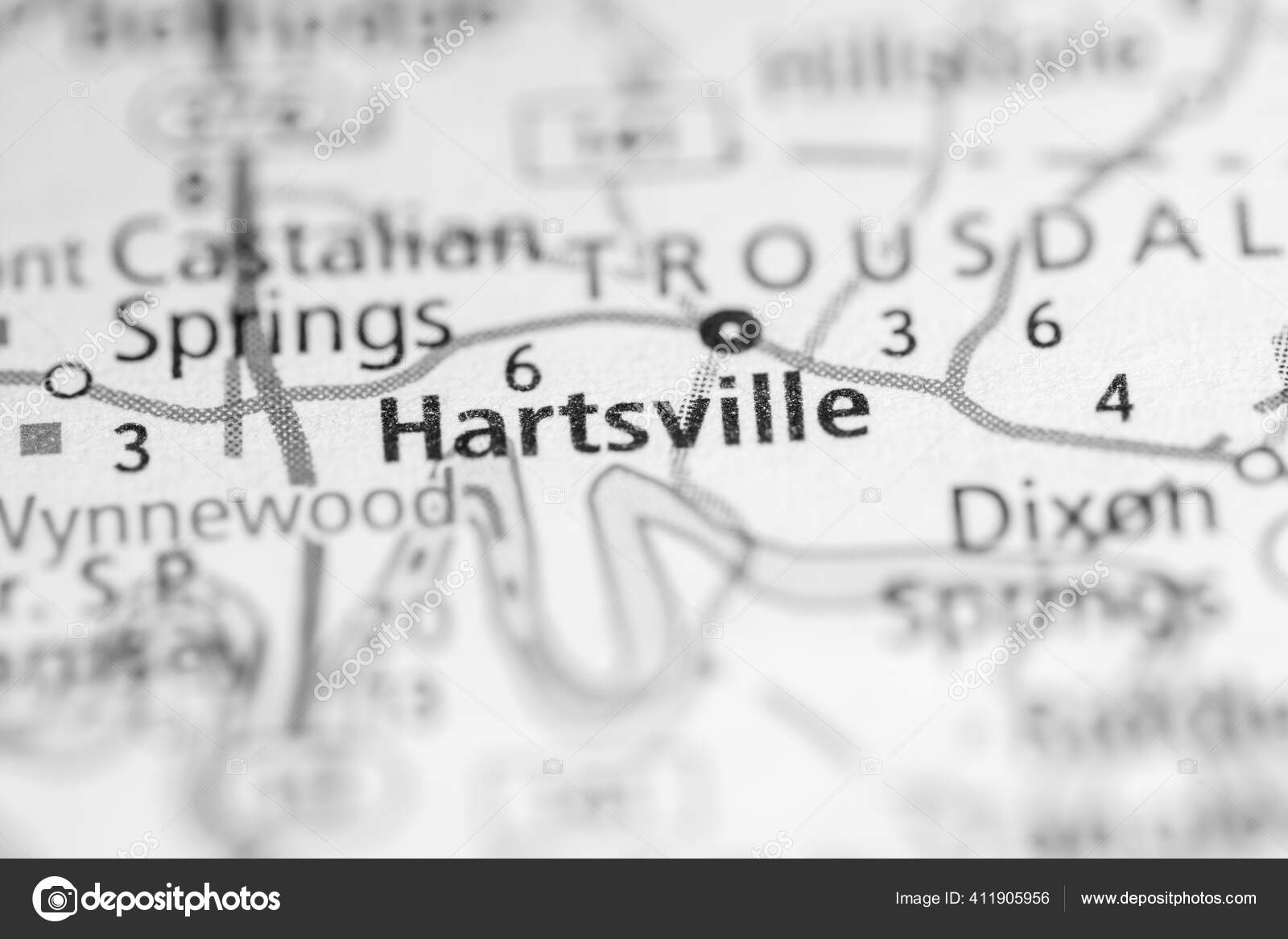 Hartsville Tennessee Usa Road Map Concept Stock Photo by