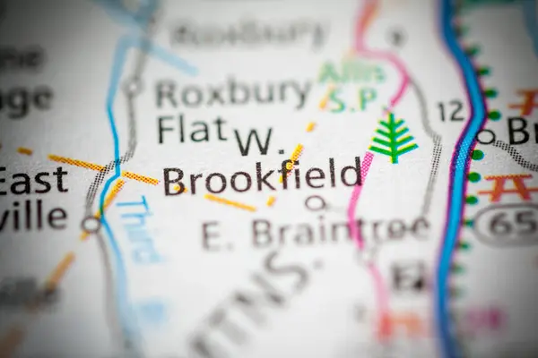 Західний Брукфілд Вермонт Карта Сша — стокове фото