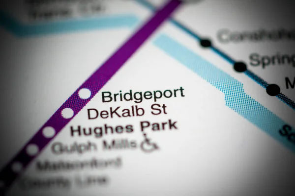 Σταθμός Μπρίτζπορτ Φιλαδέλφεια Metro Χάρτη — Φωτογραφία Αρχείου
