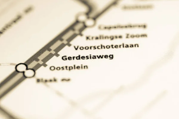 Bahnhof Gerdesiaweg Rotterdam Metro Karte — Stockfoto