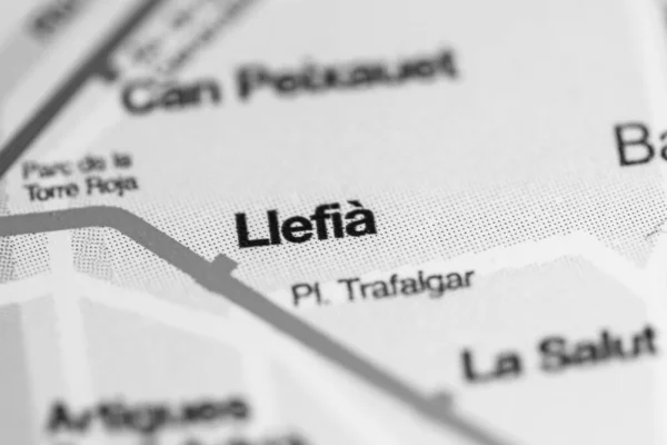 Station Llefia Carte Métro Barcelone — Photo