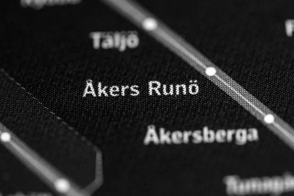 Akers Runo Station Carte Métro Stockholm — Photo