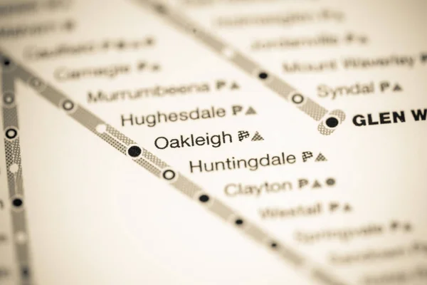 オークレイ駅だ メルボルン地図 — ストック写真