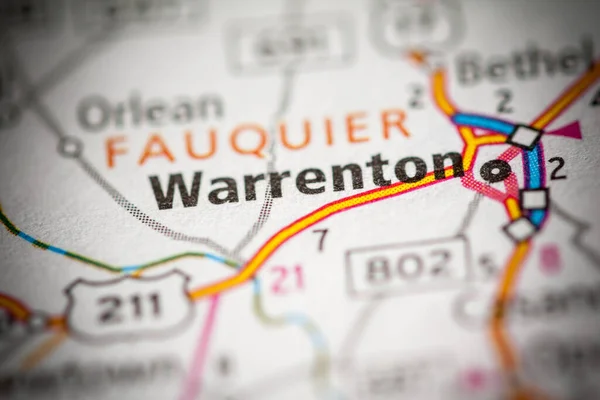 Warrenton Virginia Eua Mapa — Fotografia de Stock